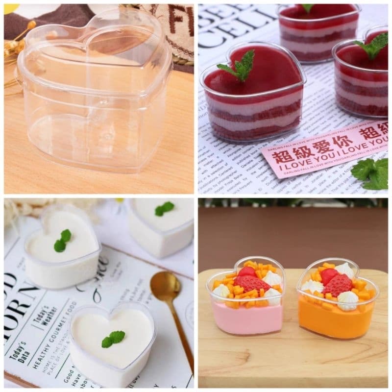Ly nhựa hình tim 7745 + kèm nắp