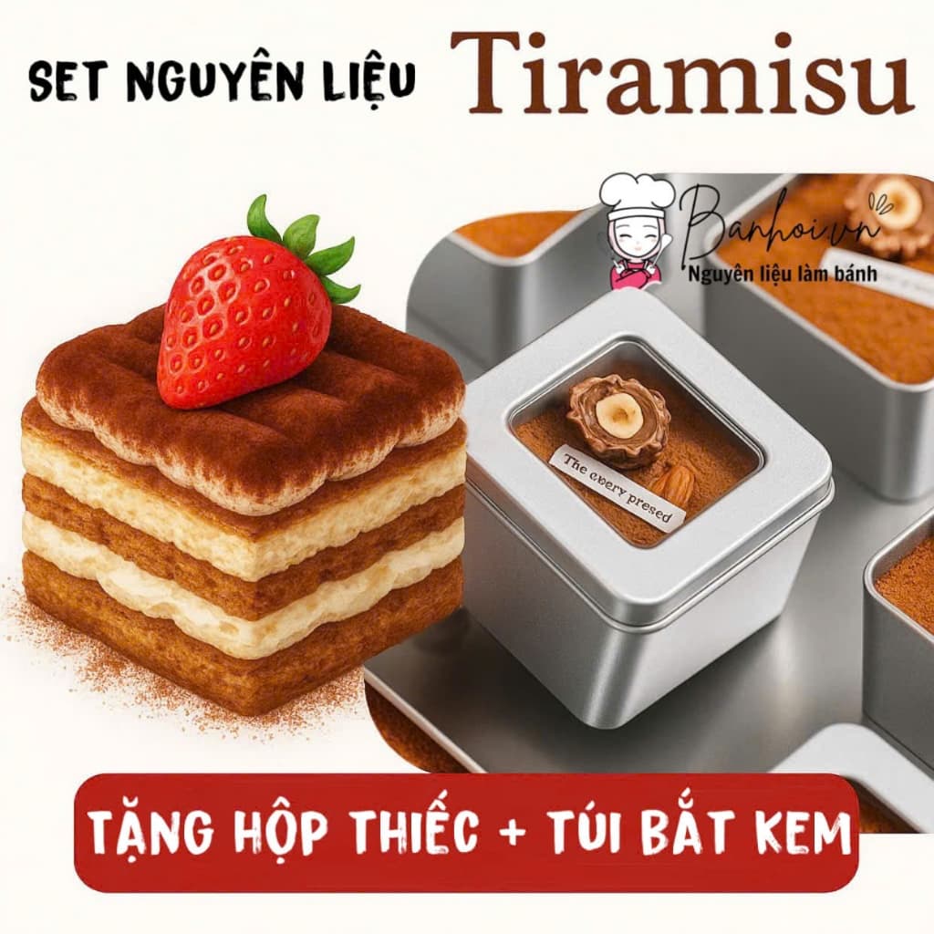 Set nguyên liệu làm bánh Tiramisu