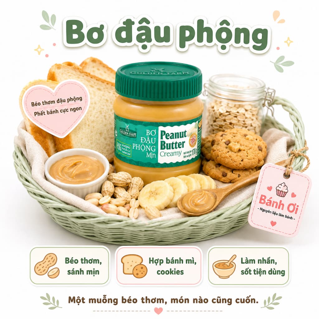 Bơ đậu phộng mịn Golden Farm